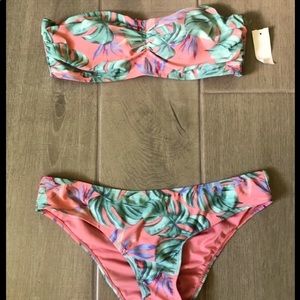 NWT   2 pc.bikini set Strapless top XL